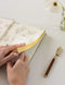'Sage Check' Linen Bound (Lined) Journal by Bespoke Letterpress. Australian Art Prints and Homewares. Green Door Decor. www.greendoordecor.com.au