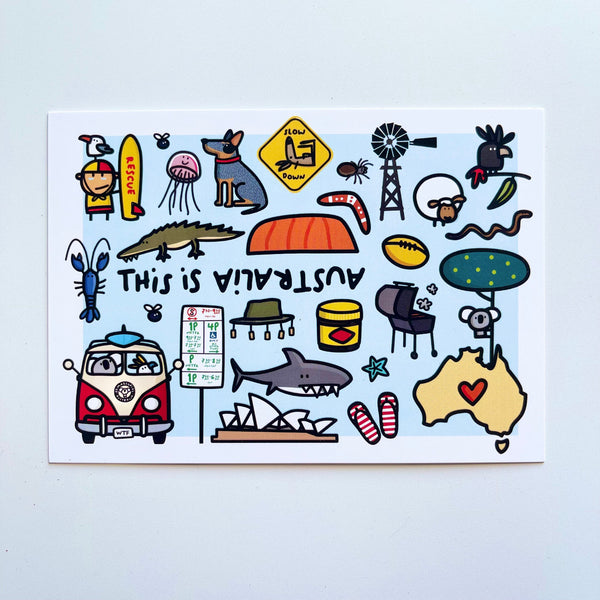 Postcards by Be Marsupial. Australian Art Prints and Homewares. Green Door Decor. www.greendoordecor.com.au