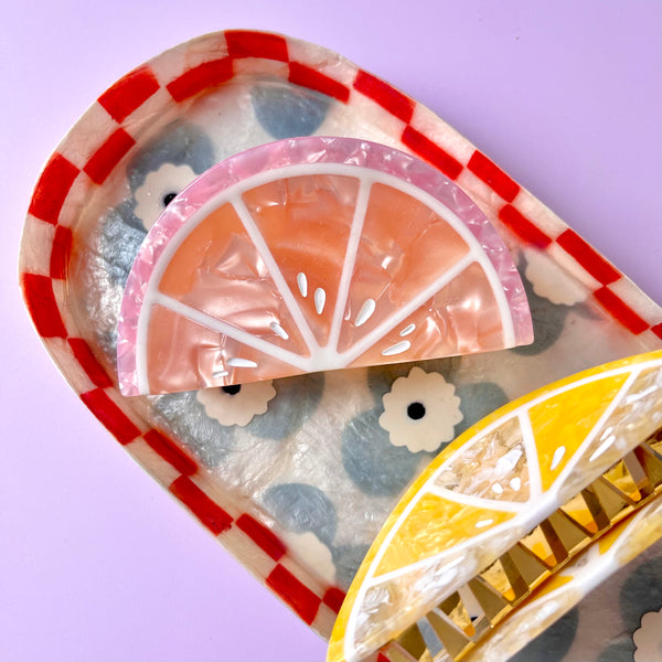 Hair Claw | Pink Citrus by Kingston Jewellery. Australian Art Prints, Fashion and Homewares. Green Door Decor. www.greendoordecor.com.au