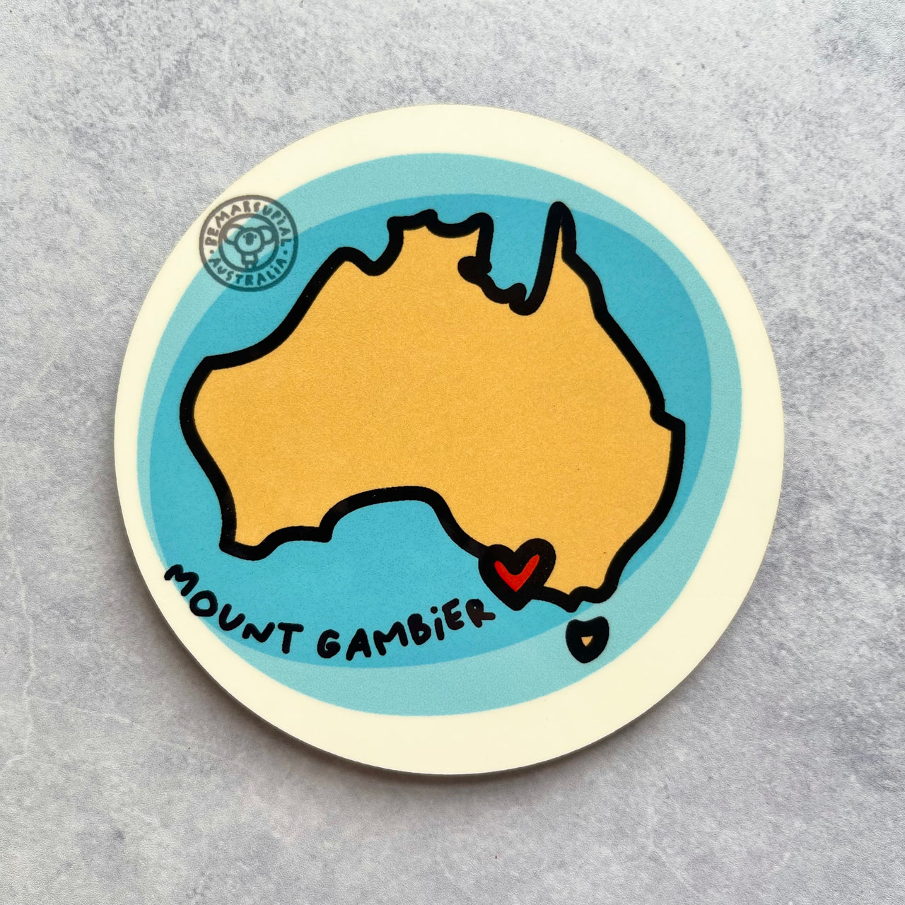 Coaster | Mount Gambier by Be Marsupial. Australian Art Prints and Homewares. Green Door Decor. www.greendoordecor.com.au