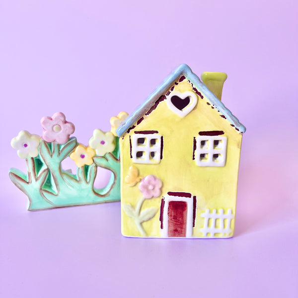 Tealight House | Lime Green House with Butterfly by Yellow Rock Decor. Australian Art Prints and Homewares. Green Door Decor. www.greendoordecor.com.au