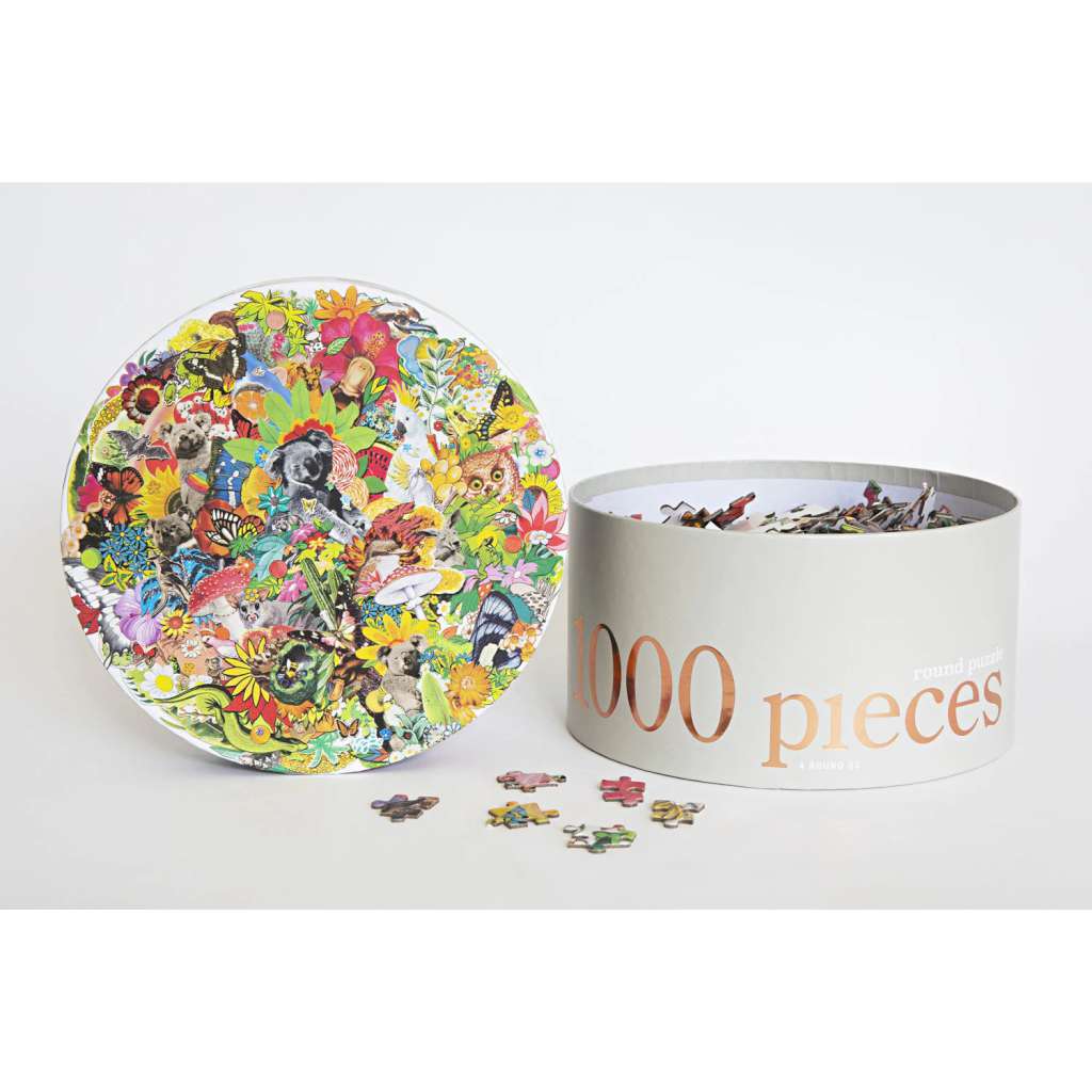 1000 Piece Puzzle (Round) | All Around Oz by Journey Of Something. Australian Art Prints and Homewares. Green Door Decor. www.greendoordecor.com.au