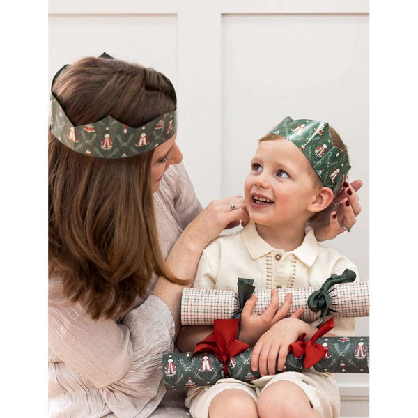 10 Pack Christmas Paper Crown Hats | Mr & Mrs Claus by Bespoke Letterpress. Australian Art Prints and Homewares. Green Door Decor. www.greendoordecor.com.au