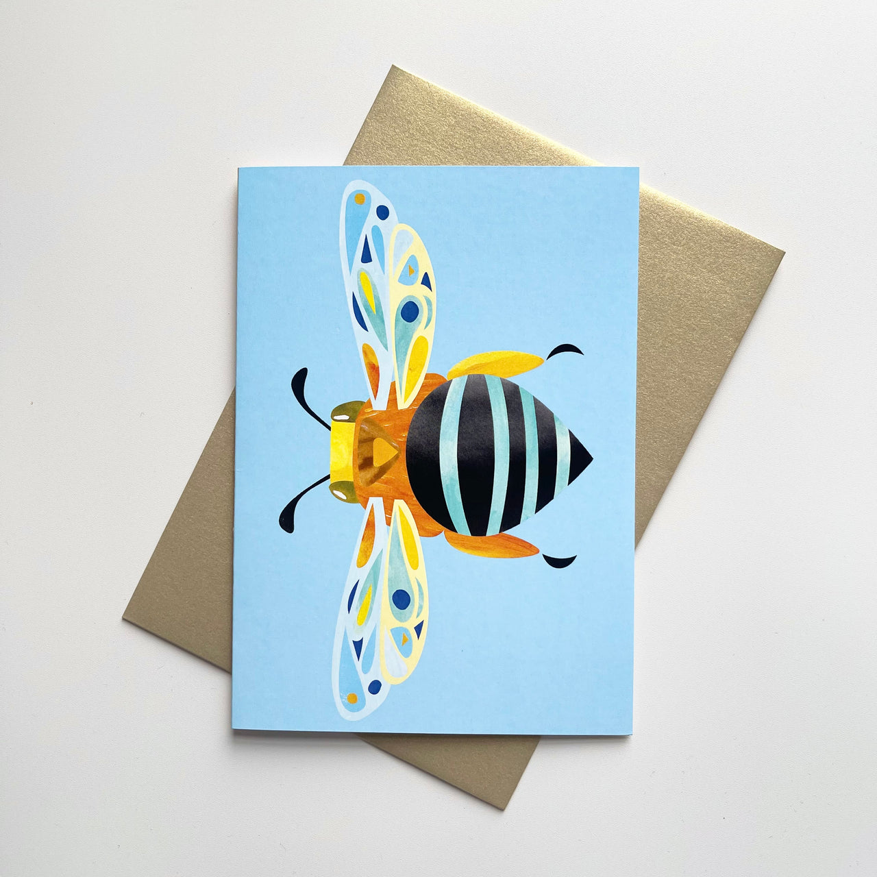 Blue Banded Bee Greeting Card | Pete Cromer