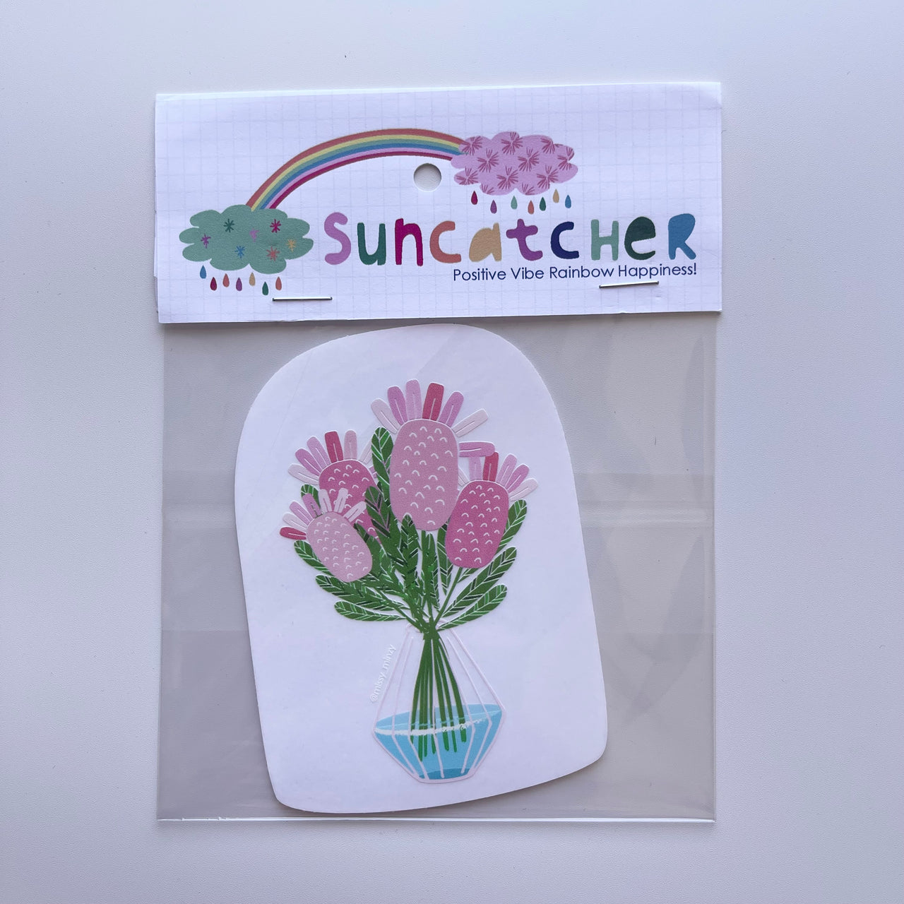 Suncatcher | Protea Vase by Missy Minzy. Australian Art Prints and Homewares. Green Door Decor. www.greendoordecor.com.au