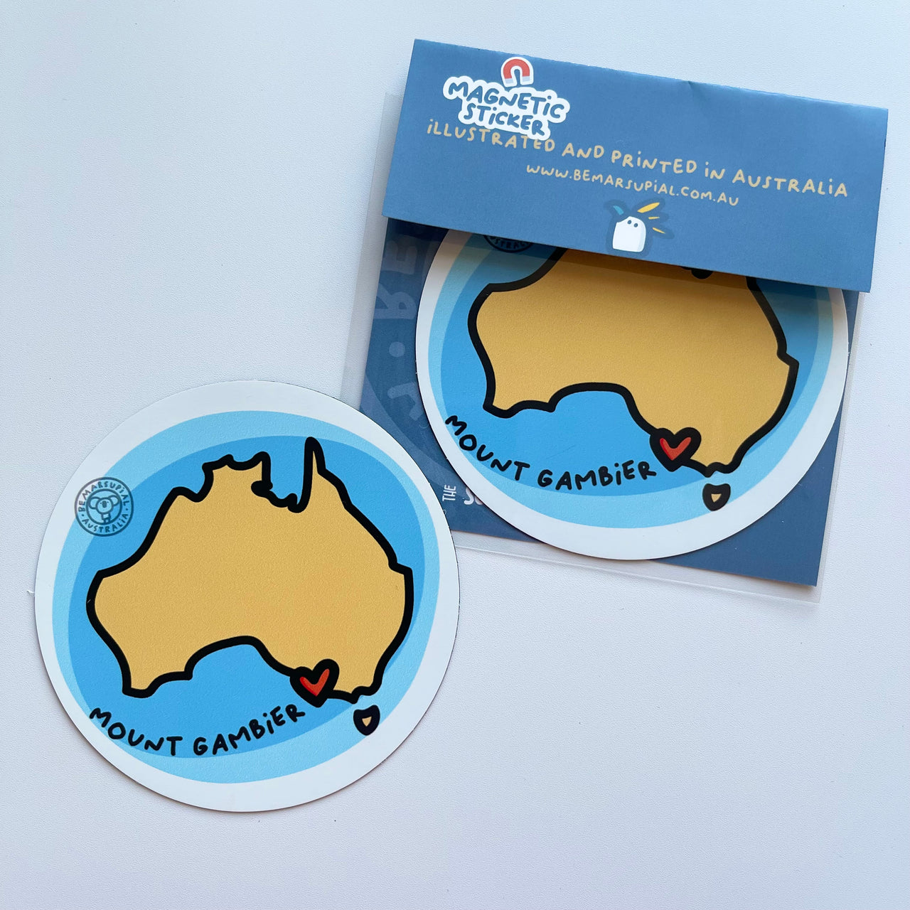 Magnetic Sticker | Mount Gambier by Be Marsupial. Australian Art Prints and Homewares. Green Door Decor. www.greendoordecor.com.au