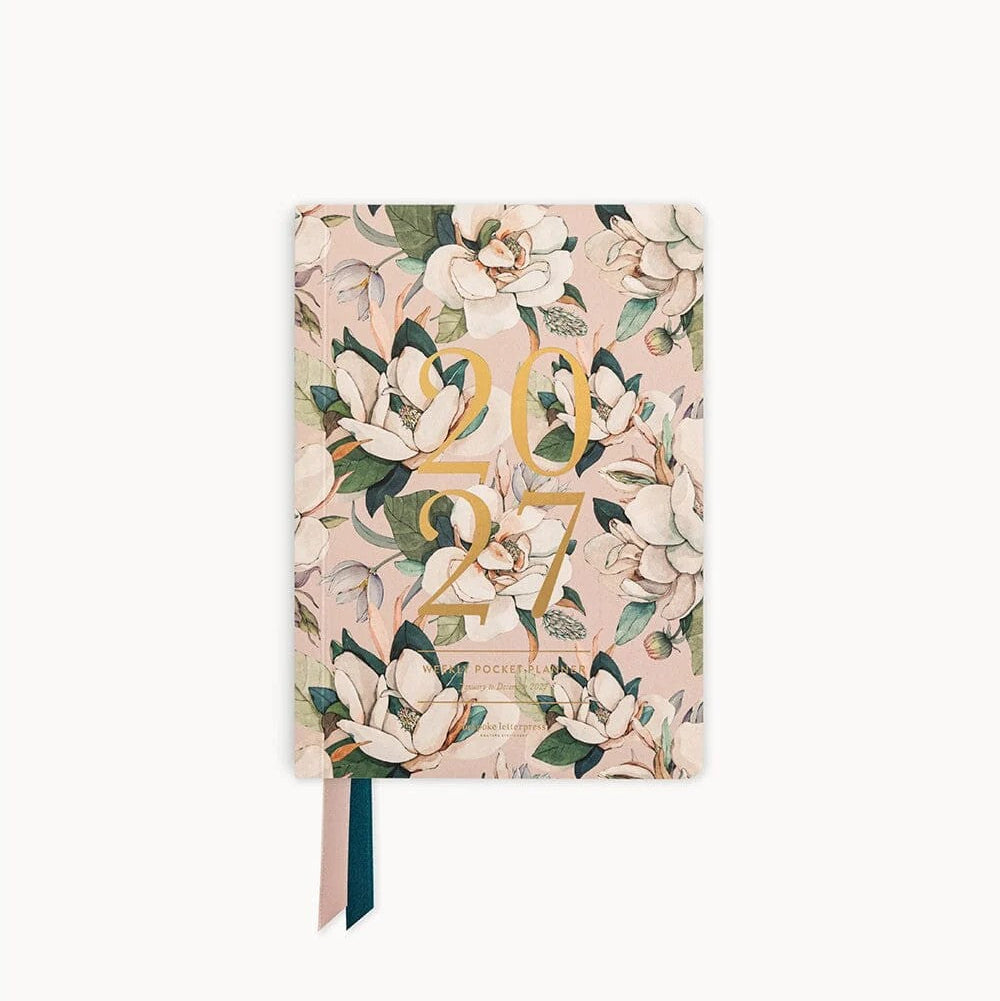 2027 Pocket Planner | Highgrove Magnolias by Bespoke Letterpress. Australian Art Prints, Gifts, Fashion and Homewares. Green Door Decor. www.greendoordecor.com.au