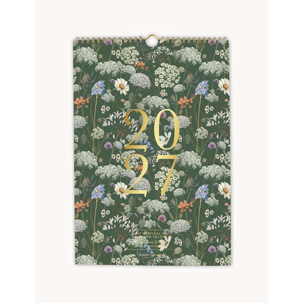2027 Vertical Wall Planning Calendar by Bespoke Letterpress. Australian Art Prints, Gifts, Fashion and Homewares. Green Door Decor. www.greendoordecor.com.au
