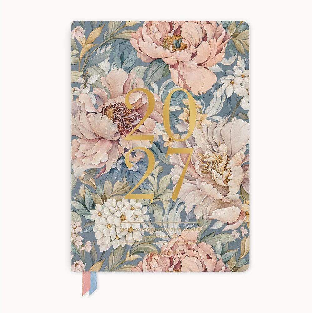 2027 Weekly Productivity Planner | Regency Blooms by Bespoke Letterpress. Australian Art Prints, Gifts, Fashion and Homewares. Green Door Decor. www.greendoordecor.com.au