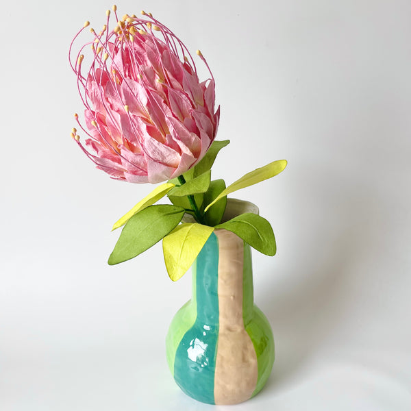 Paper Flowers - Single Stem Native - Leucospermum | Pink by Nibbanah. Australian Art Prints, Gifts, Fashion and Homewares. Green Door Decor. www.greendoordecor.com.au