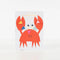 Crab With Bunting Birthday Card by Meri Meri. Australian Art Prints and Homewares. Green Door Decor. www.greendoordecor.com.au