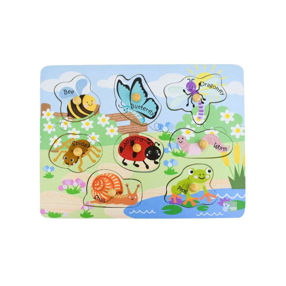 2 in 1 Insects and Their Homes Peg Puzzle by Eleganter Australia. Australian Art Prints, Fashion and Homewares. Green Door Decor. www.greendoordecor.com.au