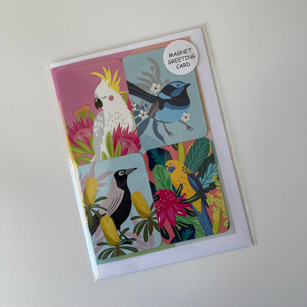 Removable Magnets Greeting Card - Christie Williams | Aussie Birds by Aero Images. Australian Art Prints, Fashion and Homewares. Green Door Decor. www.greendoordecor.com.au