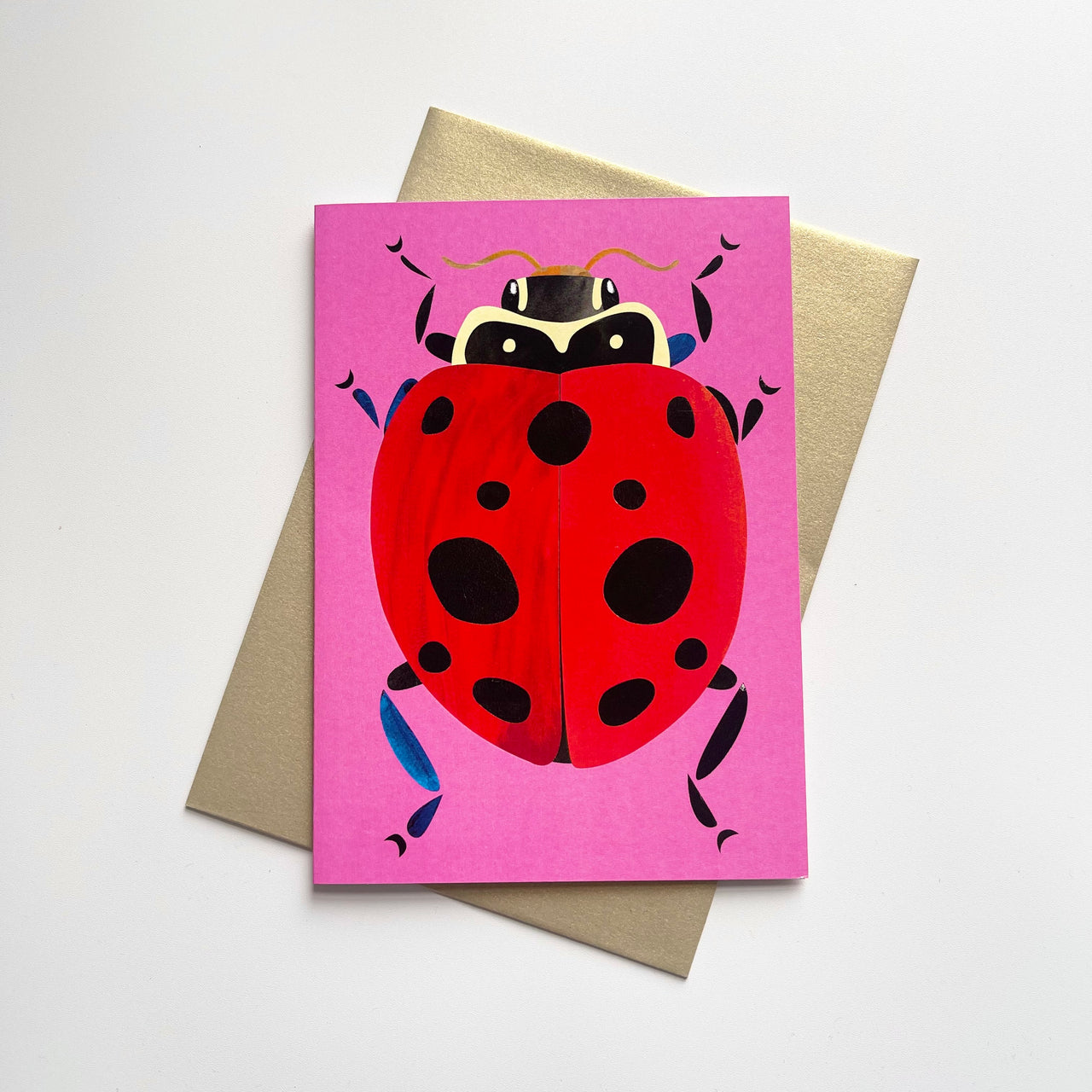 Spotted Amber Ladybird Greeting Card | Pete Cromer
