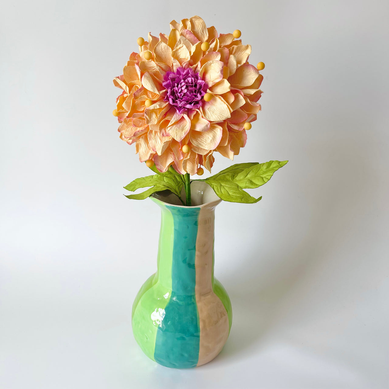 Paper Flowers - Single Stem XL Dahlia | Apricot by Nibbanah. Australian Art Prints, Gifts, Fashion and Homewares. Green Door Decor. www.greendoordecor.com.au