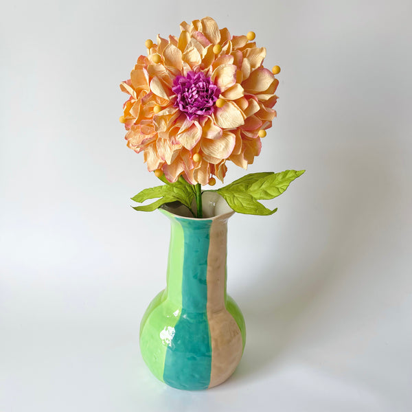 Paper Flowers - Single Stem XL Dahlia | Apricot by Nibbanah. Australian Art Prints, Gifts, Fashion and Homewares. Green Door Decor. www.greendoordecor.com.au