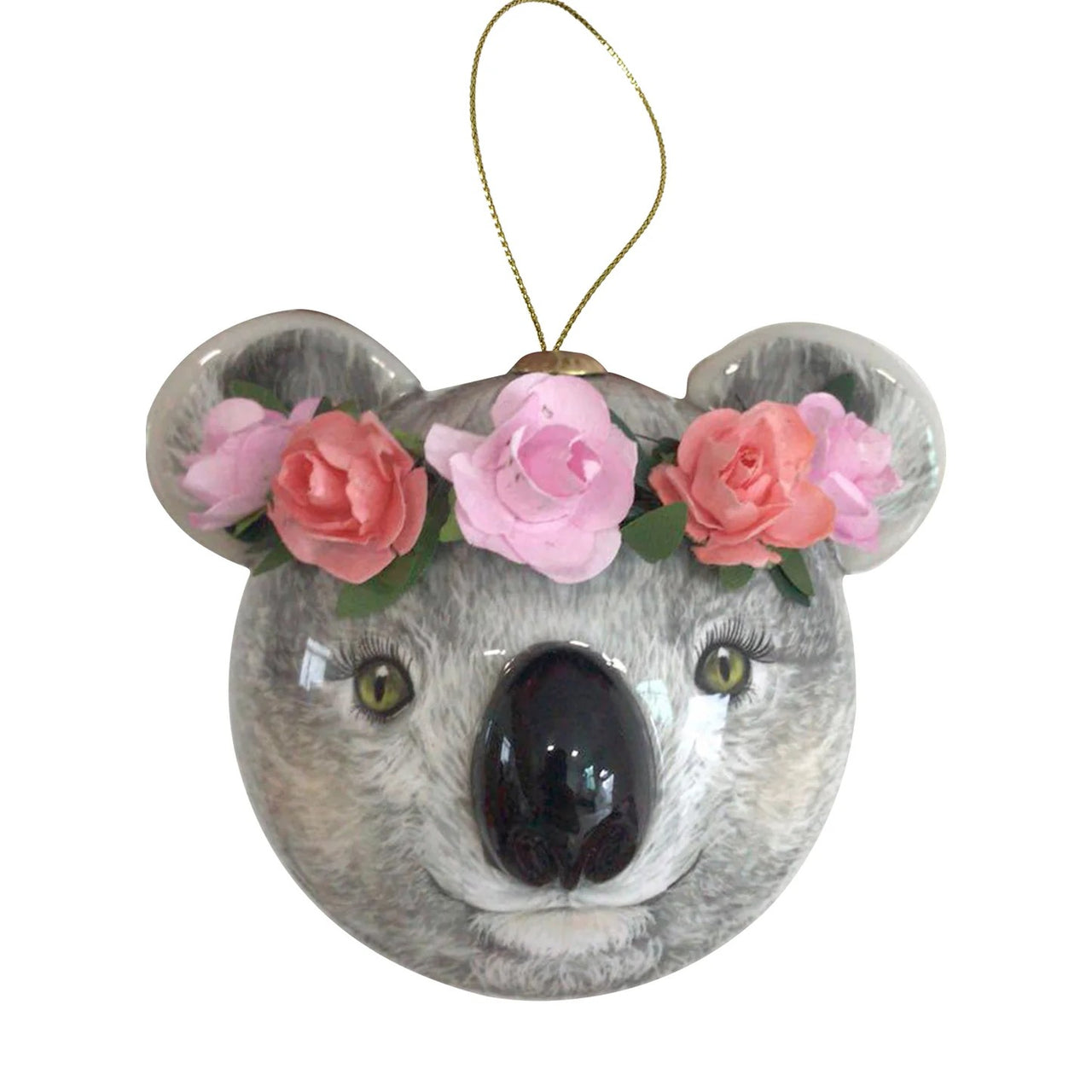 3D Bauble | Koala Holly by La La Land. Australian Art Prints and Homewares. Green Door Decor. www.greendoordecor.com.au