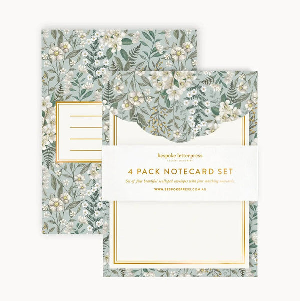 4pk Notecard Set | Ivory Garden by Bespoke Letterpress. Australian Art Prints, Gifts, Fashion and Homewares. Green Door Decor. www.greendoordecor.com.au