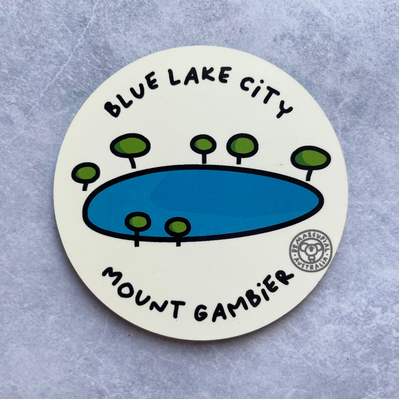 Coaster | Blue Lake City by Be Marsupial. Australian Art Prints and Homewares. Green Door Decor. www.greendoordecor.com.au