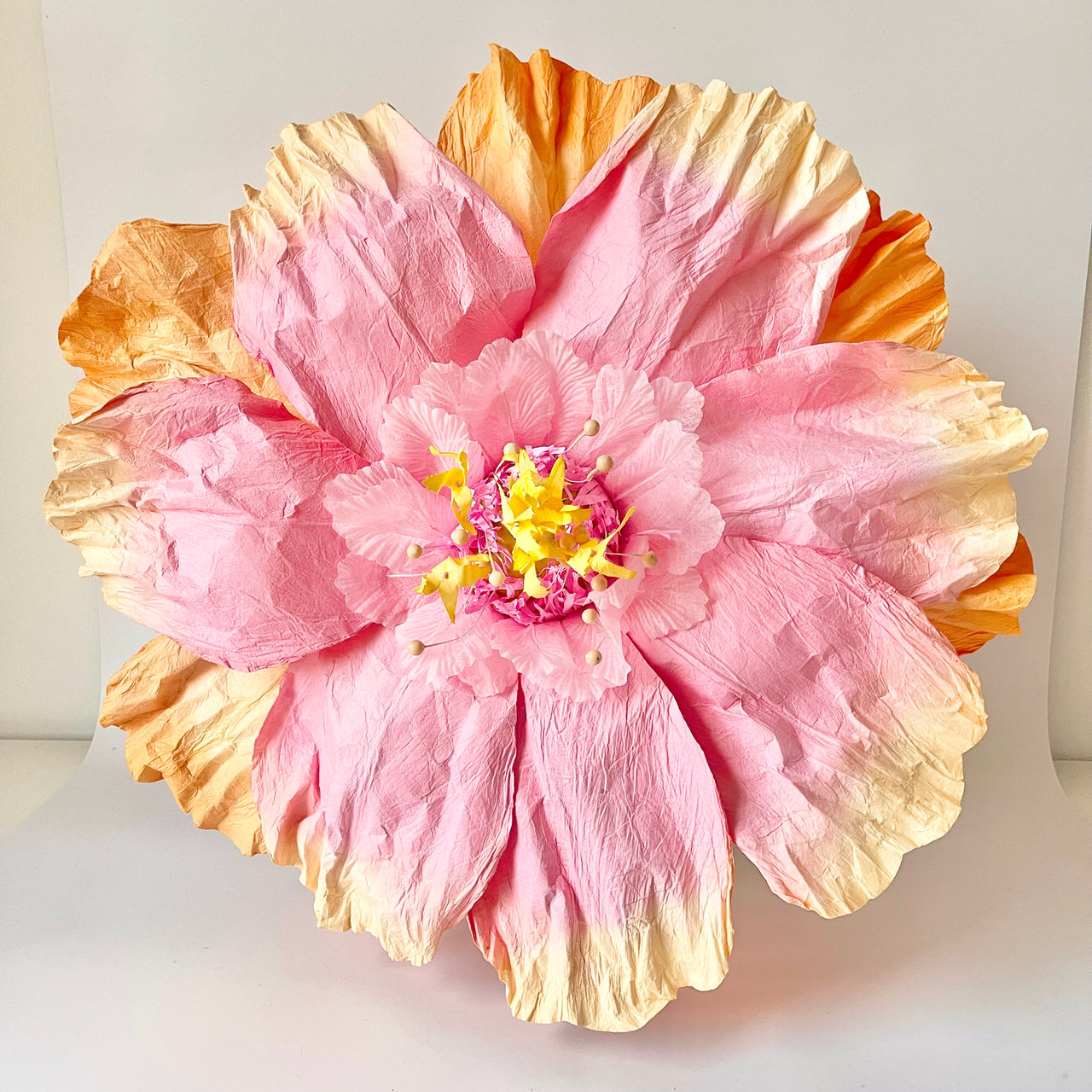 Paper Flowers - XL Dancing Flower | Apricot by Nibbanah. Australian Art Prints, Gifts, Fashion and Homewares. Green Door Decor. www.greendoordecor.com.au