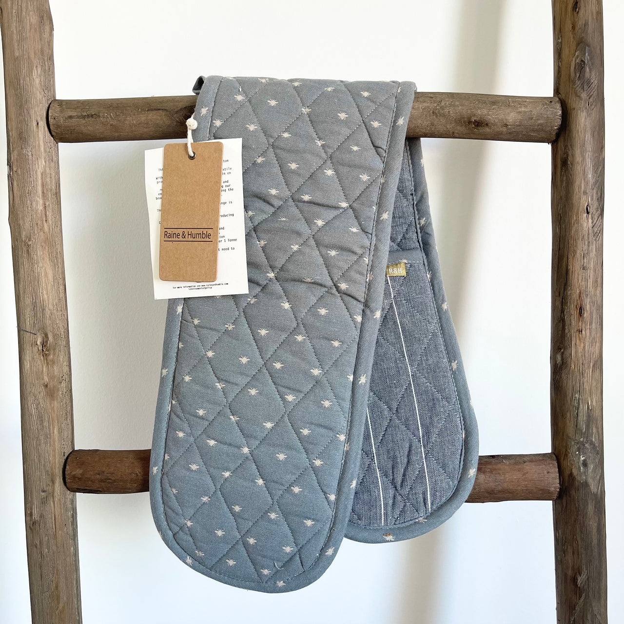 Wild Bee Double Oven Mitt | Slate By Raine & Humble, Florabelle Living. Australian Art Prints and Homewares. Green Door Decor. www.greendoordecor.com.au