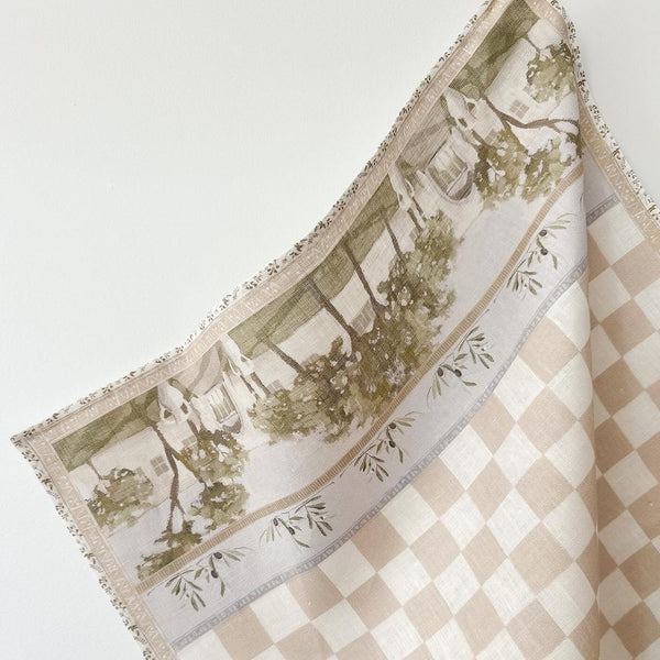 Olive Garden Linen Tea Towel | Whitney Spicer Art. Australian Art Prints and Homewares. Green Door Decor. www.greendoordecor.com.au