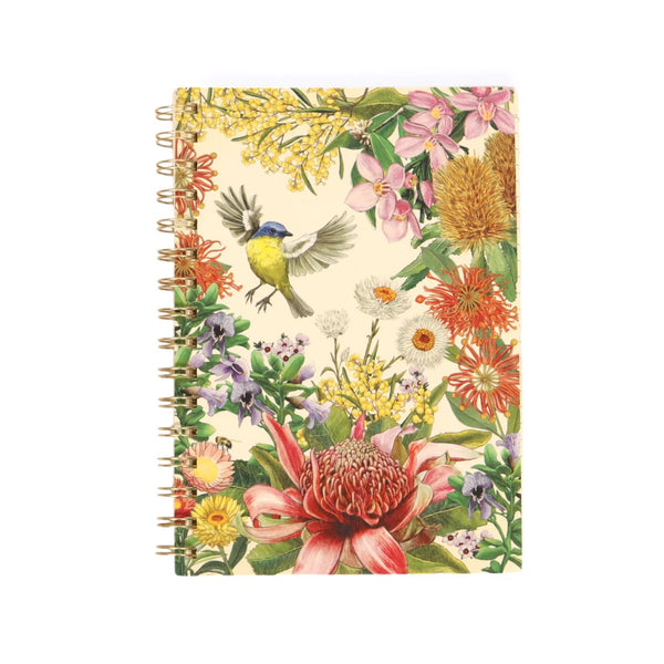 A5 Spiral Notebook | Botanical Blooms by La La Land. Australian Art Prints and Homewares. Green Door Decor. www.greendoordecor.com.au