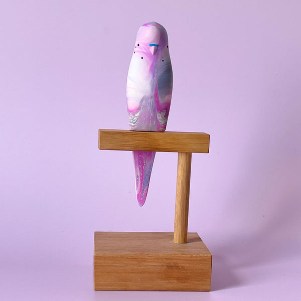 Pete Cromer | Resin Budgerigar #13. Australian Art Prints and Homewares. Green Door Decor. www.greendoordecor.com.au