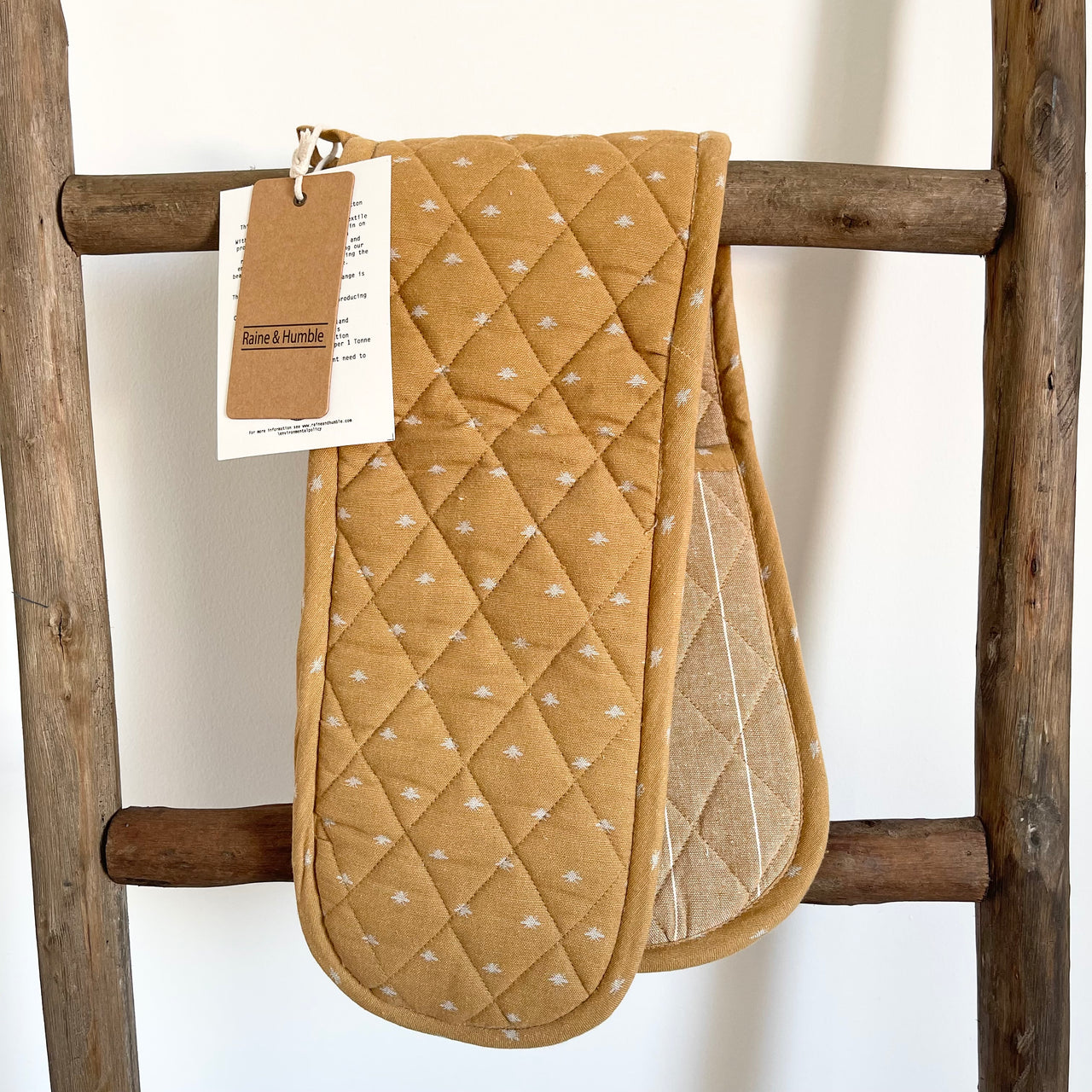 Wild Bee Double Oven Mitt | Honey By Raine & Humble, Florabelle Living. Australian Art Prints and Homewares. Green Door Decor. www.greendoordecor.com.au