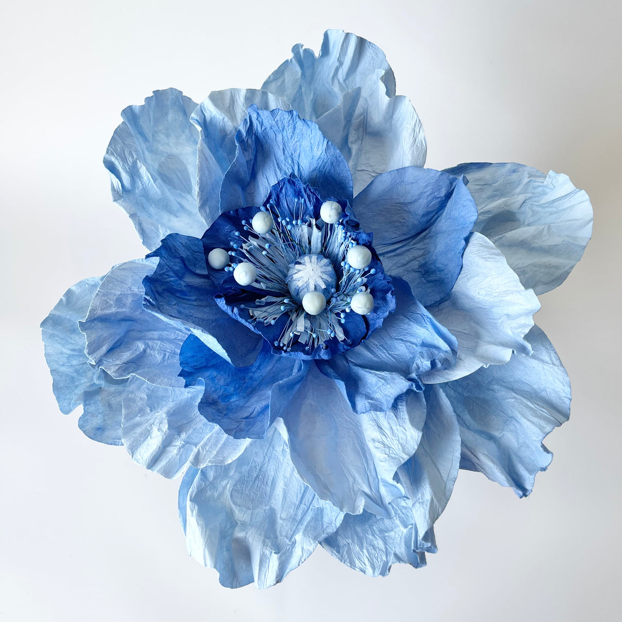 Poppy Paper Flower XL | Blue by Nibbanah. Australian Art Prints and Homewares. Green Door Decor. www.greendoordecor.com.au