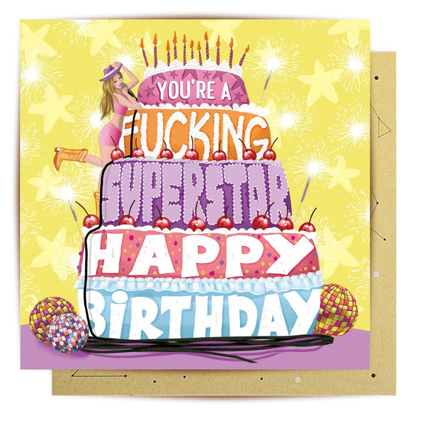 Greeting Card | A Fucking Superstar by La La Land. Australian Art Prints, Fashion and Homewares. Green Door Decor. www.greendoordecor.com.au