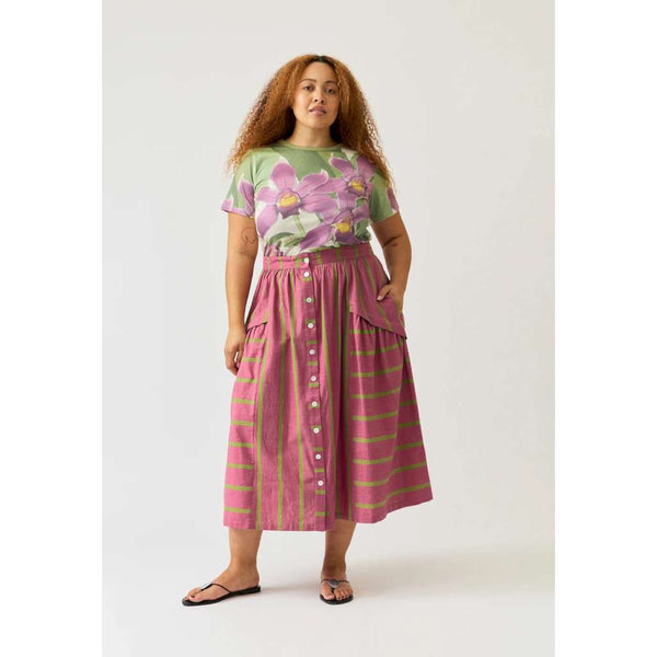 Acacia Skirt | Bottle Brush Stripe by Nancybird. Australian Art Prints, Gifts, Fashion and Homewares. Green Door Decor. www.greendoordecor.com.au
