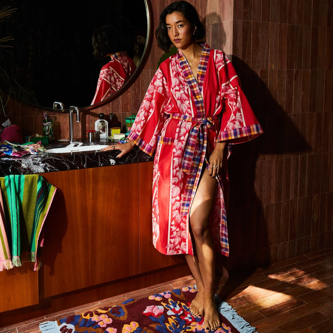 'Agata' Cotton Robe by Sage and Clare. Australian Art Prints, Gifts, Fashion and Homewares. Green Door Decor. www.greendoordecor.com.au