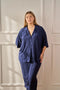 Alanis 3/4 Sleeve Collared Bamboo Shirt | Navy by Lou Lou Australia. Australian Art Prints, Gifts, Fashion and Homewares. Green Door Decor. www.greendoordecor.com.au