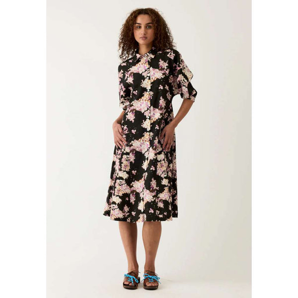 Alba Shirt Dress | Hydrangea Pink by Nancybird. Australian Art Prints, Gifts, Fashion and Homewares. Green Door Decor. www.greendoordecor.com.au