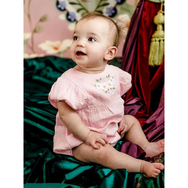 'All my Hearts' Miette Romper | Strawberry Cream by Fleur Harris. Australian Art Prints and Homewares. Green Door Decor. www.greendoordecor.com.au