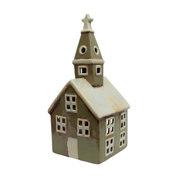 Alsace Tea Light Church Olive Green | Christmas Tea Light House by French Country Collections. Australian Art Prints and Homewares. Green Door Decor. www.greendoordecor.com.au