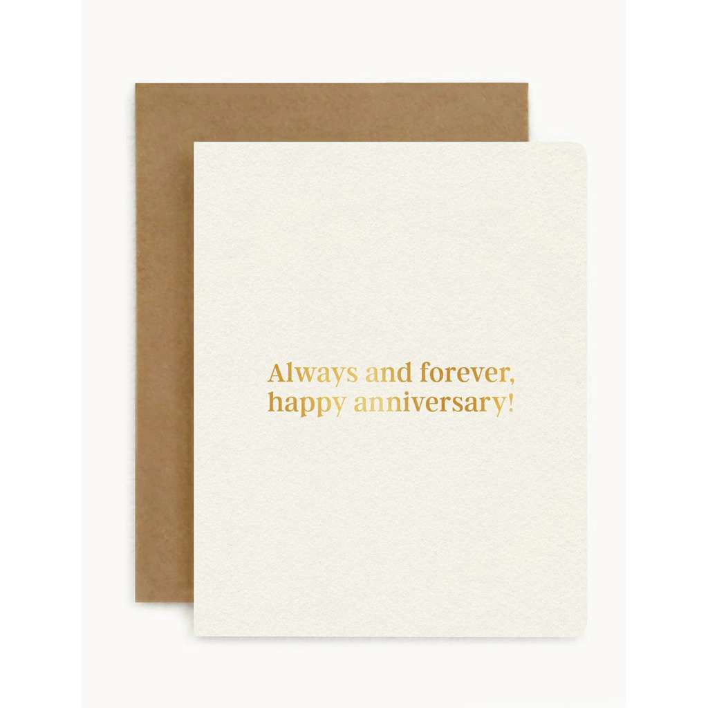 'Always & Forever, Happy Anniversary!' Card by Bespoke Letterpress. Australian Art Prints and Homewares. Green Door Decor. www.greendoordecor.com.au