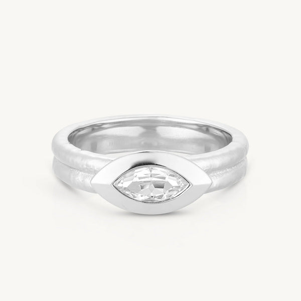 'Amara' Marquise Topaz Silver Ring | Various Sizes by ToniMay. Australian Art Prints, Fashion and Homewares. Green Door Decor. www.greendoordecor.com.au