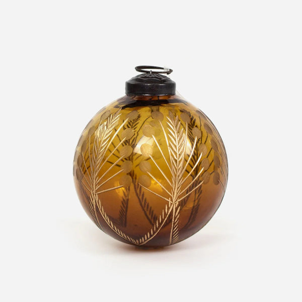 Amina Glass Bauble - Amber/Gold | Christmas Hanging Decoration by French Country Collections. Australian Art Prints and Homewares. Green Door Decor. www.greendoordecor.com.au