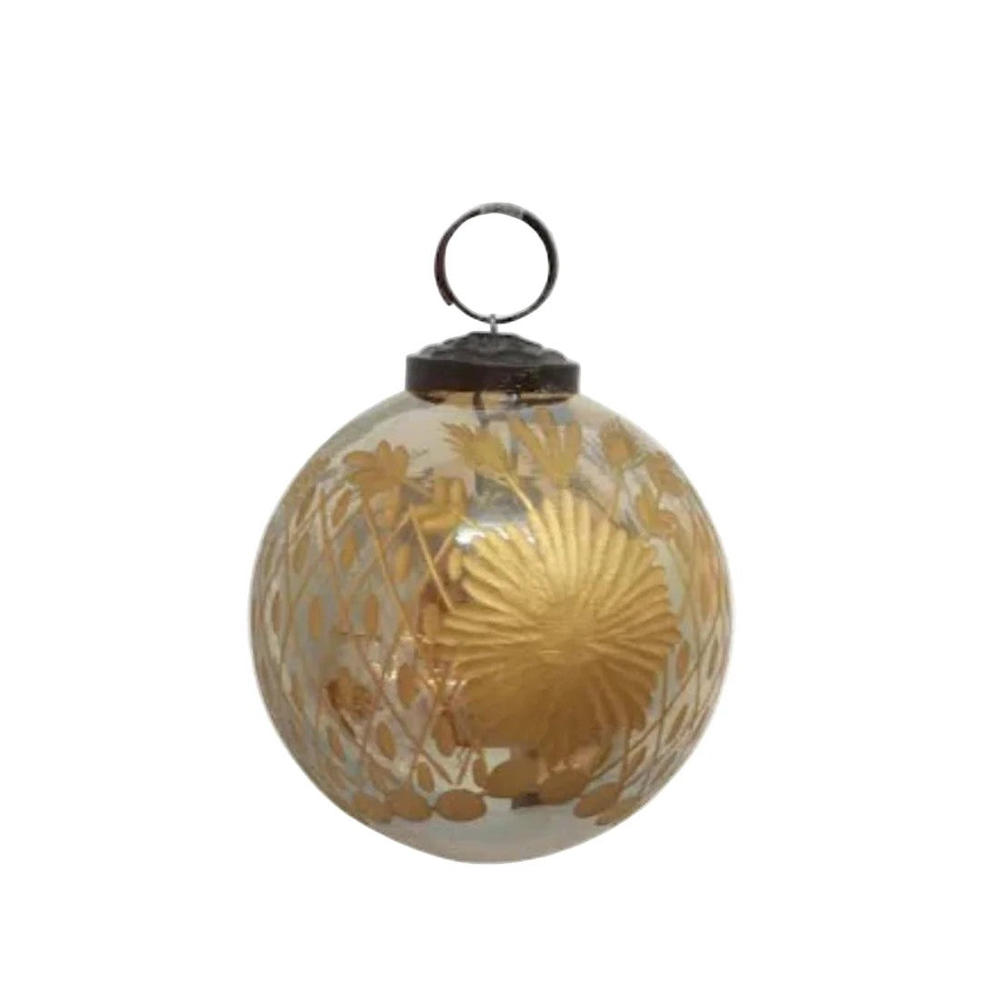 Amina Glass Bauble - Gold Lustre | Christmas Hanging Decoration by French Country Collections. Australian Art Prints and Homewares. Green Door Decor. www.greendoordecor.com.au