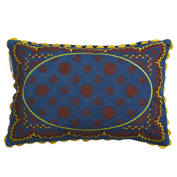 'Anneliese' Reversible Denim Cushion | Peridot by Sage and Clare. Australian Art Prints, Gifts, Fashion and Homewares. Green Door Decor. www.greendoordecor.com.au