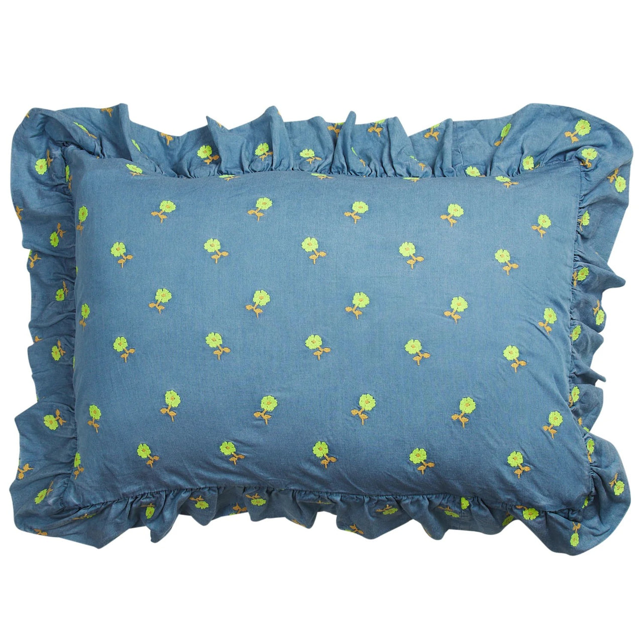 'Anneliese' Standard Ruffle Pillowcase | Peridot by Sage & Clare. Australian Art Prints, Gifts, Fashion and Homewares. Green Door Decor. www.greendoordecor.com.au