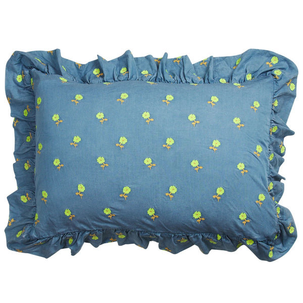 'Anneliese' Standard Ruffle Pillowcase | Peridot by Sage & Clare. Australian Art Prints, Gifts, Fashion and Homewares. Green Door Decor. www.greendoordecor.com.au