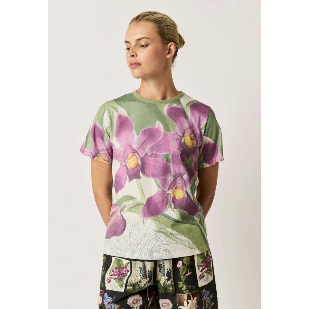 Apollo Tee | Bollea Orchid by Nancybird. Australian Art Prints, Gifts, Fashion and Homewares. Green Door Decor. www.greendoordecor.com.au