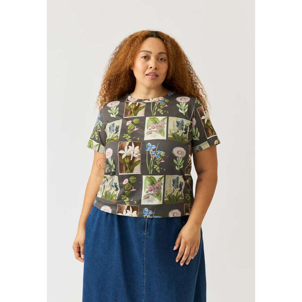 Apollo Tee | Charcoal Archive Floral by Nancybird. Australian Art Prints, Gifts, Fashion and Homewares. Green Door Decor. www.greendoordecor.com.au
