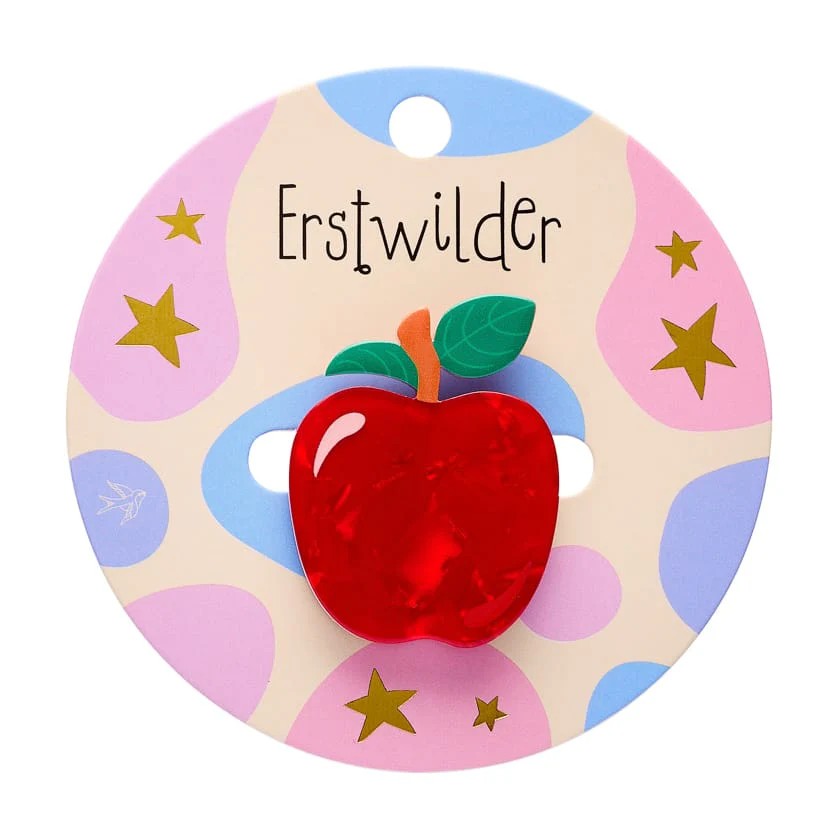 Apple Simplified Mini Brooch | Erstwilder. Australian Art Prints, Gifts, Fashion and Homewares. Green Door Decor. www.greendoordecor.com.au