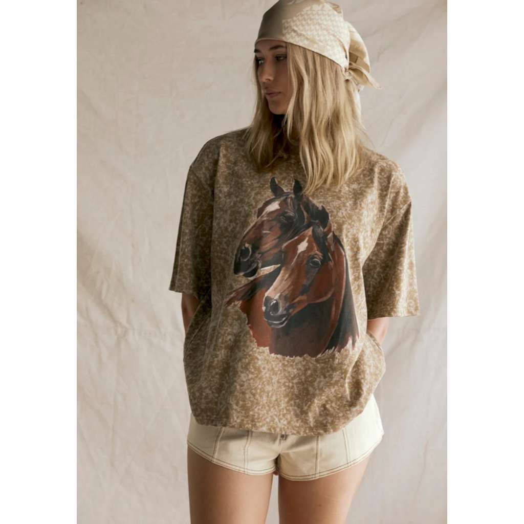 Arabian Tee caramel | FAR MER. by Whitney | Whitney Spicer Art. Australian Art Prints and Homewares. Green Door Decor. www.greendoordecor.com.au