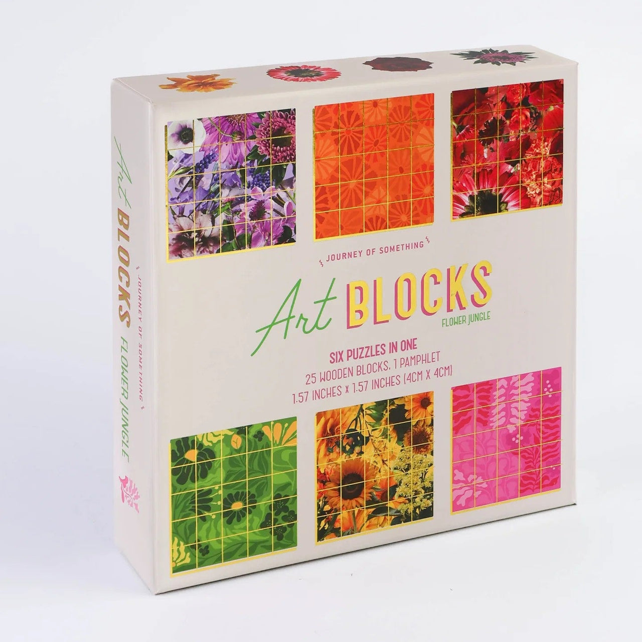 Art Blocks | Flower Jungle by Journey Of Something. Australian Art Prints and Homewares. Green Door Decor. www.greendoordecor.com.au