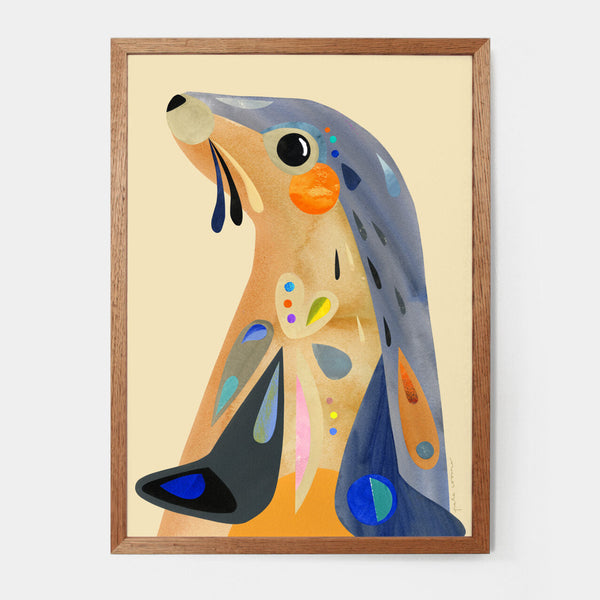 A4 Art Print - Australian Sea Lion | Pete Cromer. Australian Art Prints and Homewares. Green Door Decor. www.greendoordecor.com.au